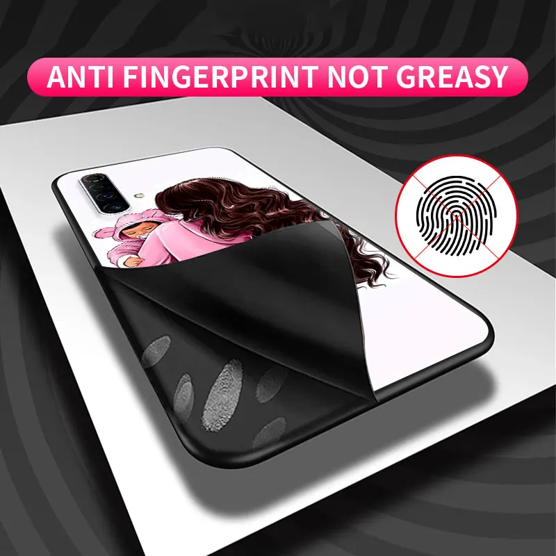 

Phone Case for Realme C3 6 5 7 XT C11 C15 X50 Pro 7i Black Silicone Soft Capas Matte Mobile Covers Baby Mom Girl Queen