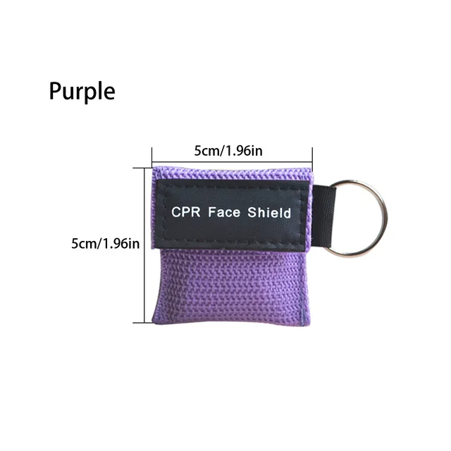 purple 1 шт. Новинка реаниматор CPR маска с брелком аварийно-спасательная маска для лица маска для первой помощи дыхательная маска для инструментов для ухода за здоровьем 8 цветов - Цвет: purple