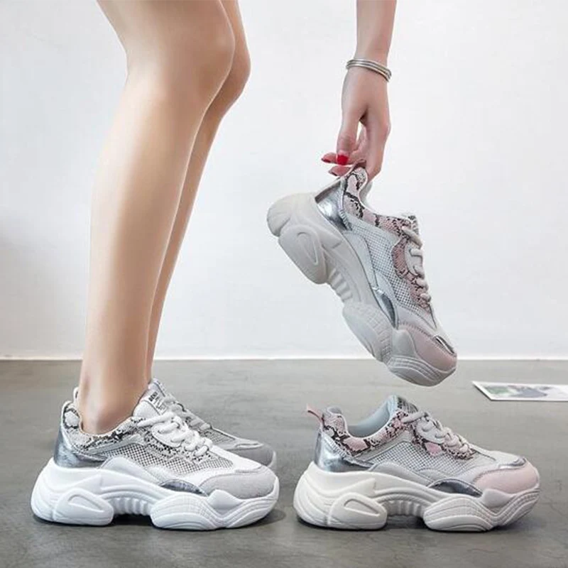 Прямая поставка женская повседневная обувь удобные дышащие женские кроссовки из сетчатого материала на