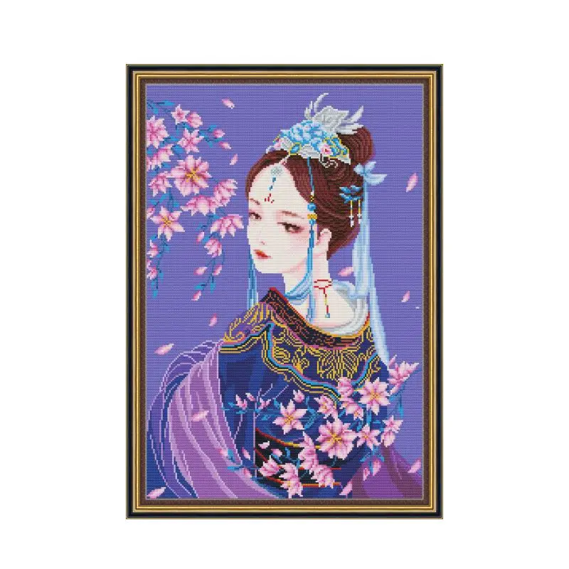 

Tang Costume Beauty 2 cross stitch kit aida 14ct 11ct count print canvas stitches embroidery DIY handmade needlework