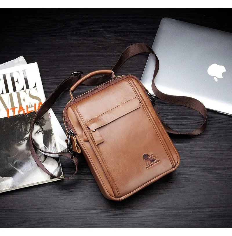 Кожаная сумка через плечо мужская Повседневная мессенджер деловой портфель