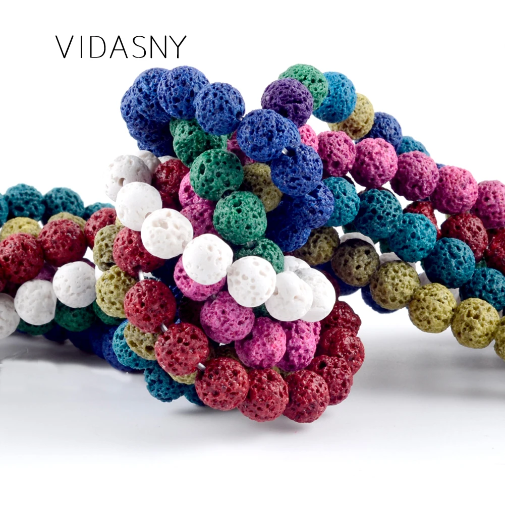 Розовый красный Лава натуральный природный камень бусины для изготовления