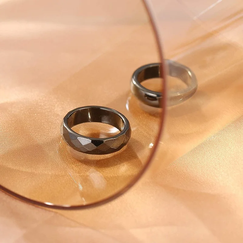 2021 Новинка Готический стиль Гематита пара кольцо для Для женщин мужские черные