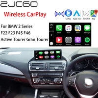 zjcgo wireless apple carplay android auto interface adapter box for bmw 2 series f22 f23 f45 f46 20142019 cic evo nbt system