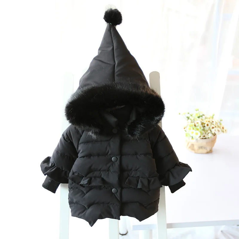 Утепленная теплая куртка для девочек хлопковое милое плотное пальто с капюшоном