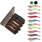 10 шт.корт. Искусственная приманка в виде креветки из дерева размером 12-21 г, искусственные приманки в виде осьминога, крючок в виде креветки с двухслойной коробкой