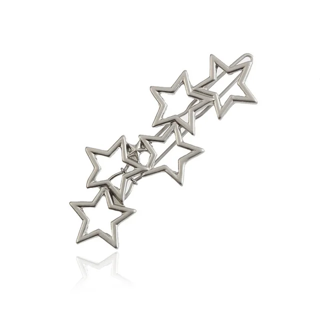 Silver 1 шт. Модные женские заколки для волос для девочек, заколки для волос с пентаграммой, тонкие заколки для волос, украшения для волос, Подарочные ювелирные аксессуары - Окраска металла: Silver