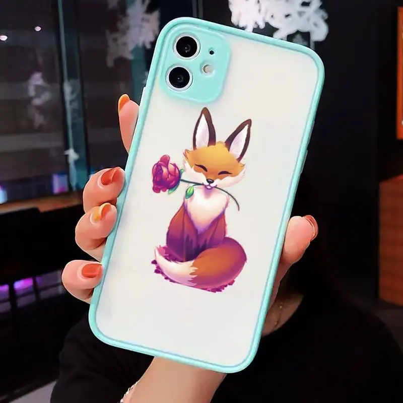 

Fox cartoon animal sly Phone Cases matte transparent For iphone 7 8 11 12 plus mini x xs xr pro max cover