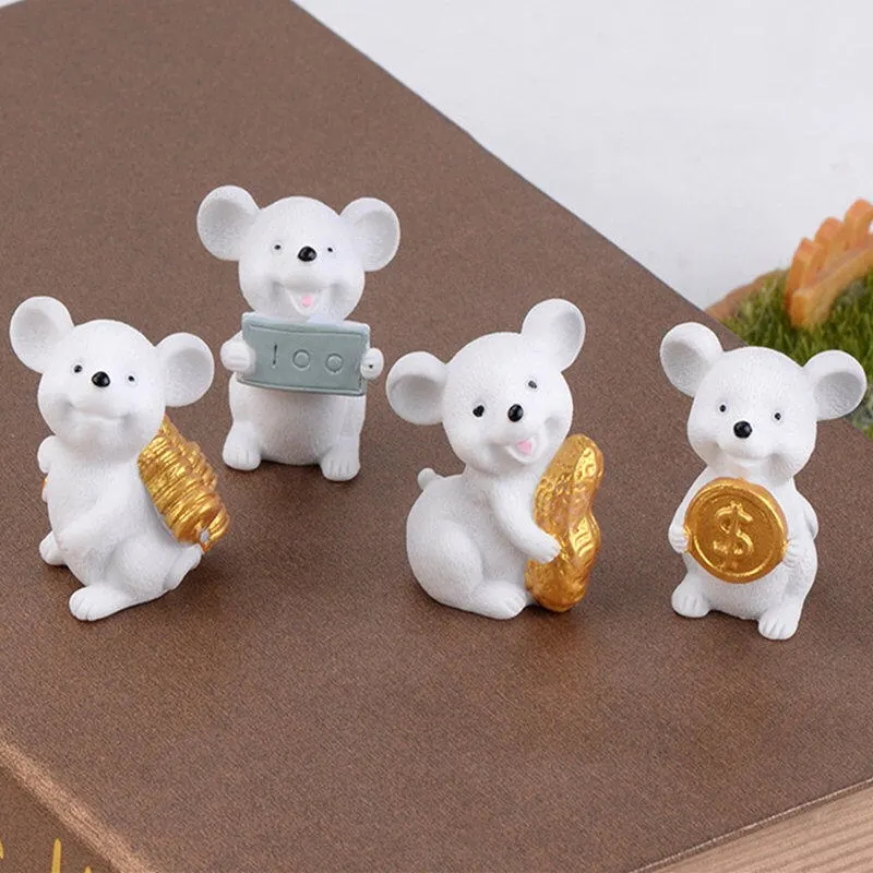 1 шт. Монета на удачу мультяшное украшение &quotмышь&quot богатые мыши Статуэтка