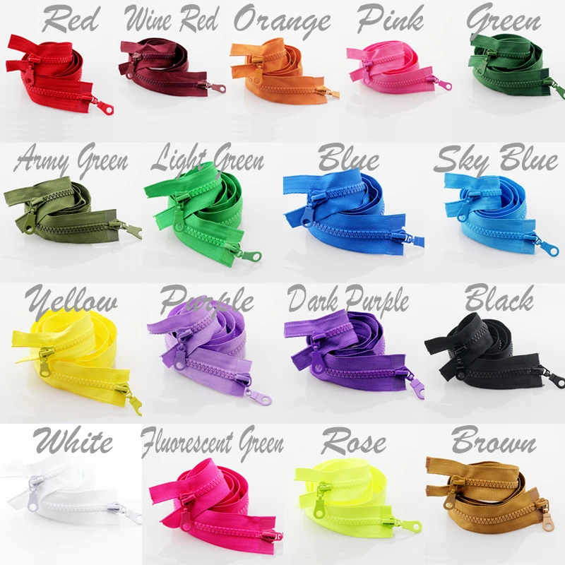 

5# 70/80cm Double-headed Plastic Resin Zipper Clothes Coat Zipper DIY Sewing Handcraft Open Tail Zipper Accessories
