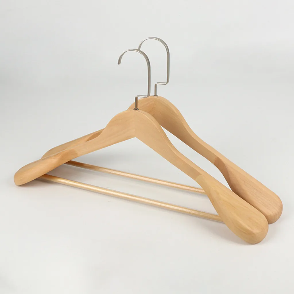 

High-Grade Wide Shoulder Wooden Coat Hangers - Solid Wood Suit Hanger