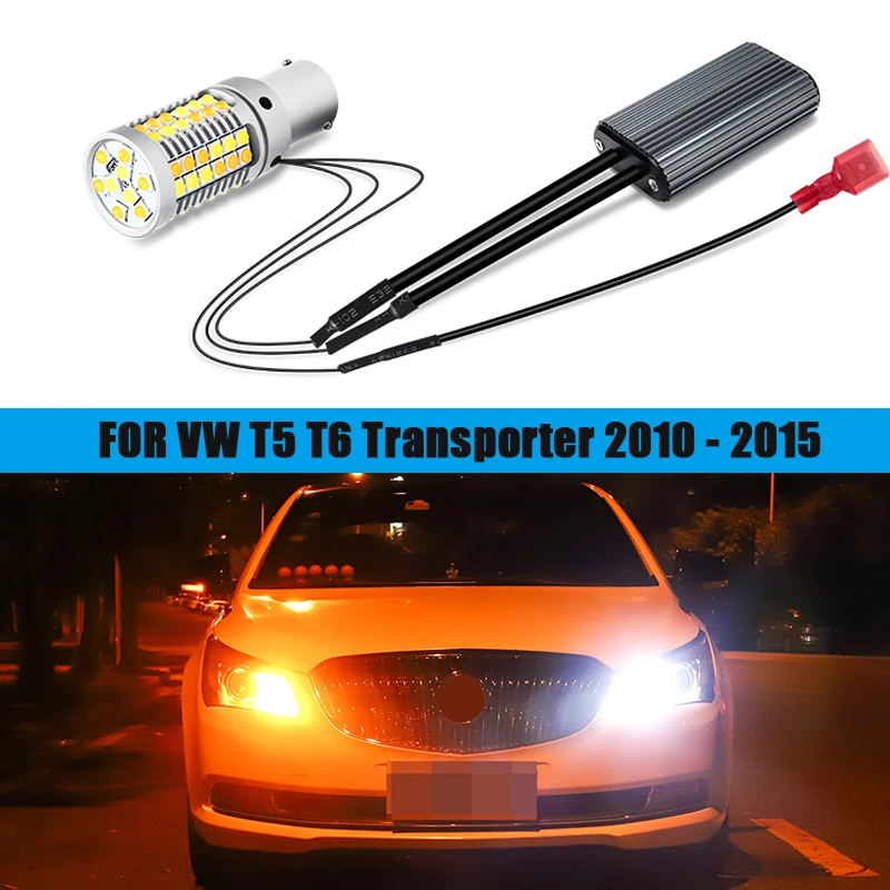 

Дневные ходовые огни для автомобиля VW T5 T6 Transporter 2010 2011 2012 2013 2014 2015, 2 шт. светодиодный ные лампы для фар P21W BA15S 1156 180 градусов