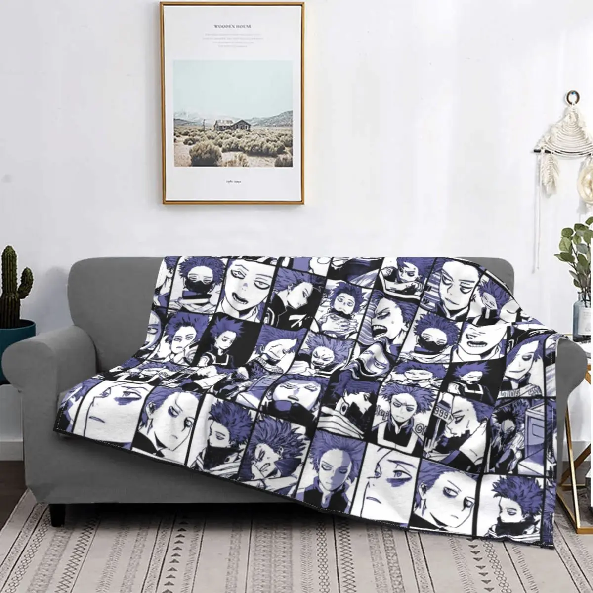 

Одеяло Shinso для коллажа, плюшевое толстое мягкое Фланелевое флисовое покрывало для дивана в стиле манги, моя геройская академия