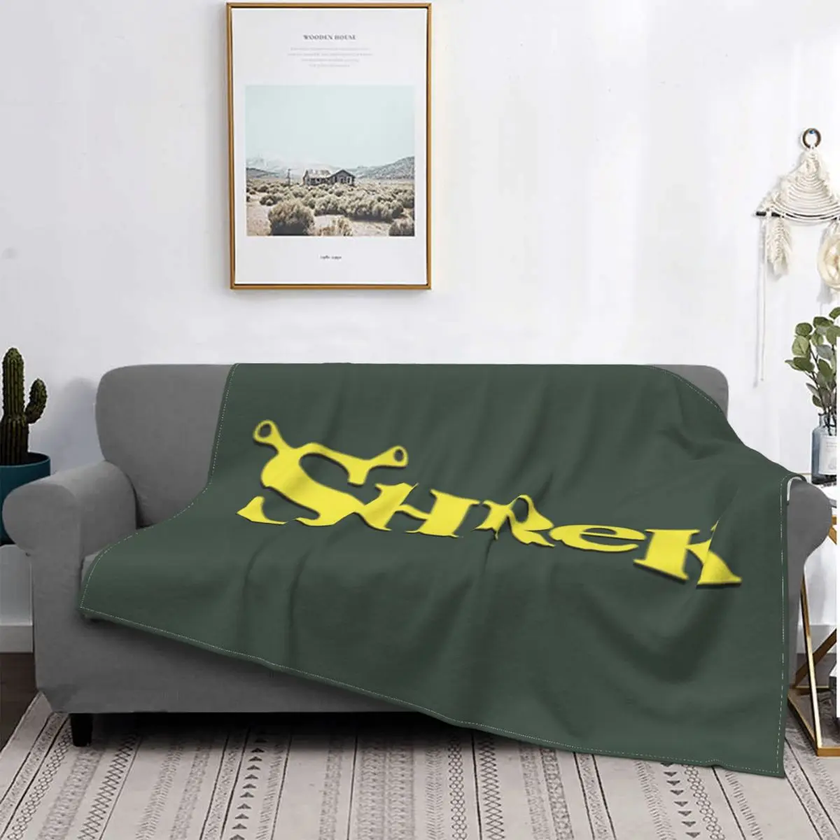 Шрек 9 одеяло покрывало постельное Клетчатое белье пушистое клетчатое Флисовое