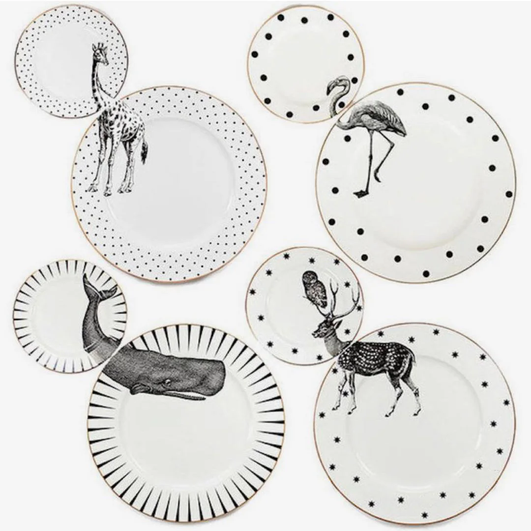 

Matched Animal pattern ceramic plates dinnerware sets tableware plates dishes