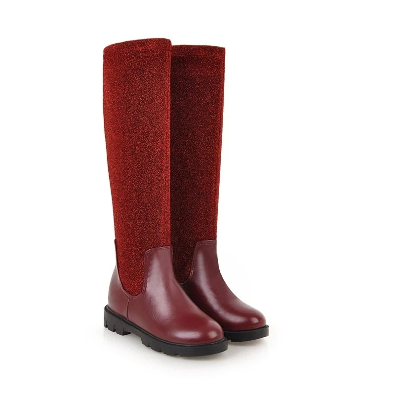 Размера плюс 11-13 высокие сапоги до бедра Сапоги выше колена Высокие Женские с