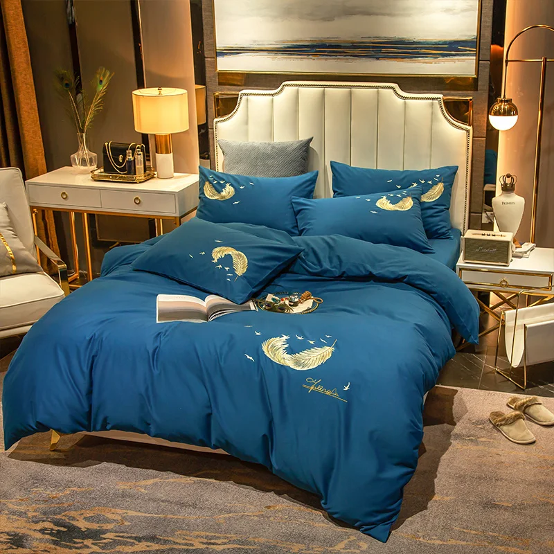 60s Чистый хлопок роскошный стиль 4 шт пододеяльник простыня наволочки