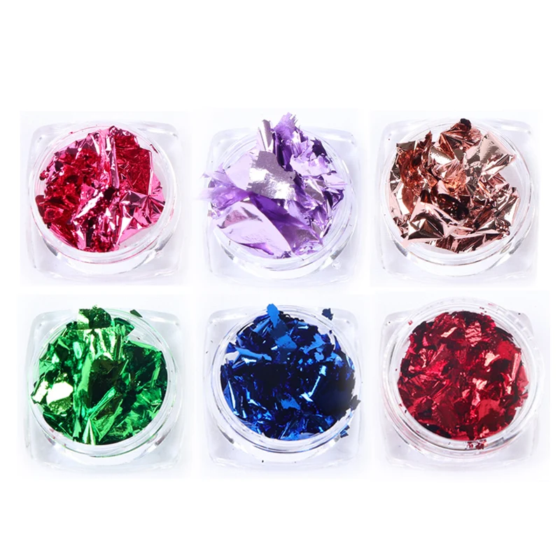 Фотофольга для ногтей с блестками дизайна Необычные хлопья лака наклейки