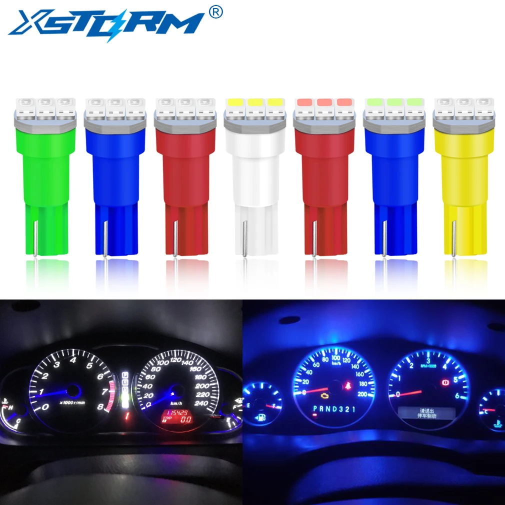

10Pcs T5 Led Canbus W3W 74 286 W1.2W Super Bright Wedge Dashboard Lamps Car Interior Lights Bulb Warning Indicator Instrument