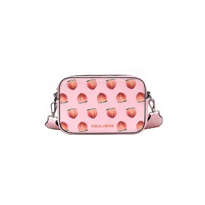 Peach pink Модная женская сумка через плечо, маленькая коробка с фруктами, авокадо, персиковая женская сумка на плечо, клатч для девочек, женская сумка-мессенджер - Цвет: Peach pink
