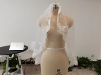 lace edge bridal wedding veil whiteivory one layer elbow length wedding veil with comb bridal veil