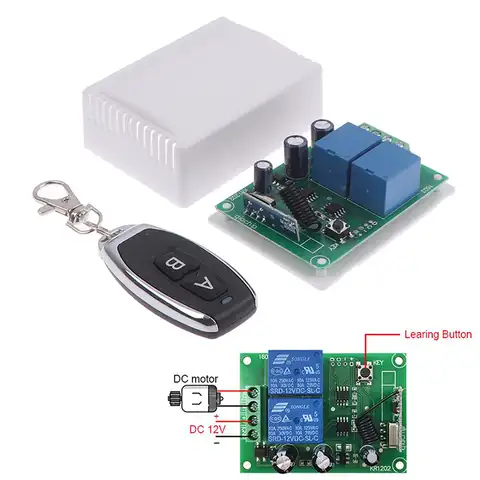 433 МГц RF пульт Управление переключатель для светильник открывания двери гаража 110V 220V 2CH релейный ресивер