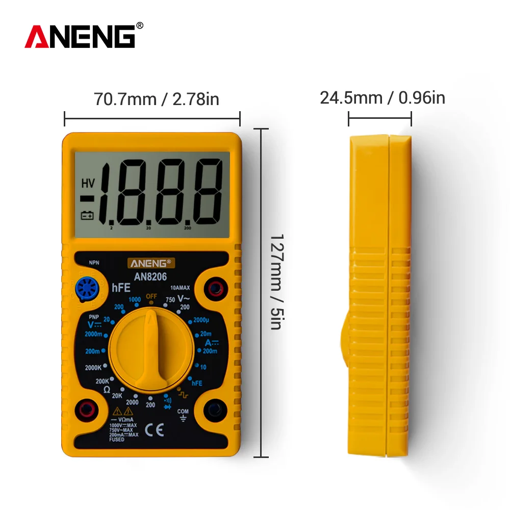 Цифровой мини-мультиметр зуммер электронный измеритель мощности выходная