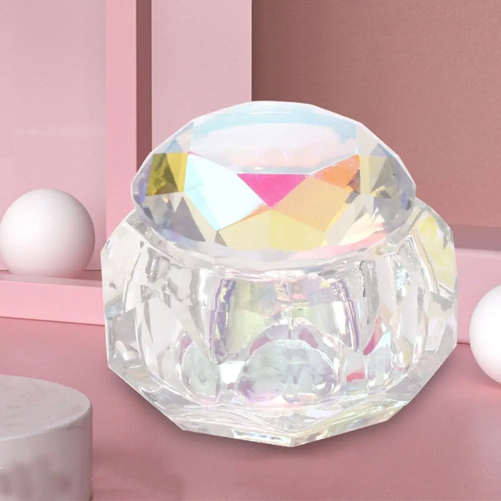

1pc Crystal Cup Lid Glass Nail Art Dish Cup Nail Cup Stained Glass Dish Nail Dish Nail Art Utensils Diamond Hand Model Displ