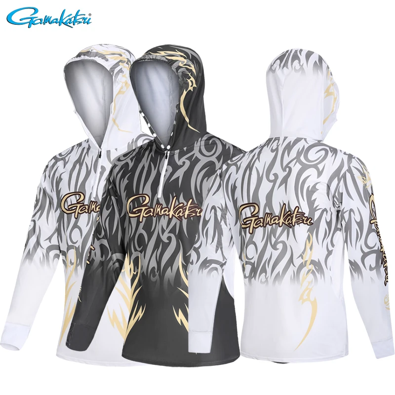 

GAMAKATSU Fishing Shirts Long Sleeve Clothes Anti-UV Sunscreen Breathable Quick Drying Outdoor Sports Summer Fishing Clothing