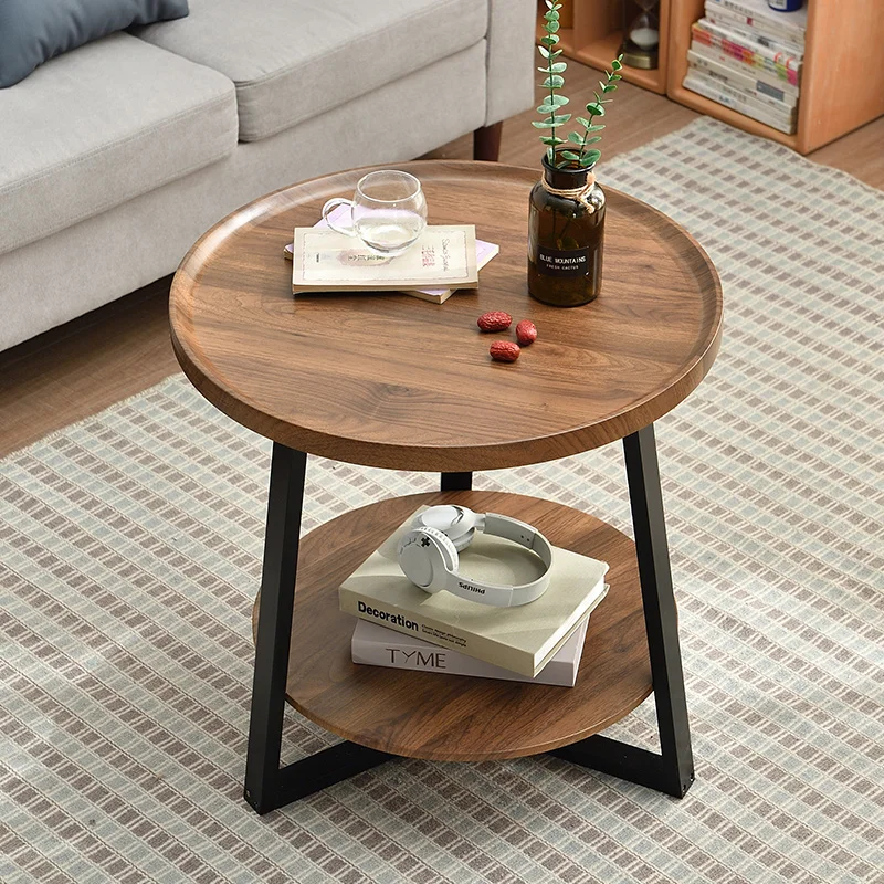 

Low Round Wood Coffee Table Modern Design Creativity Auxiliary Bedside Table Living Room Furniture Table Basse Home Decoration