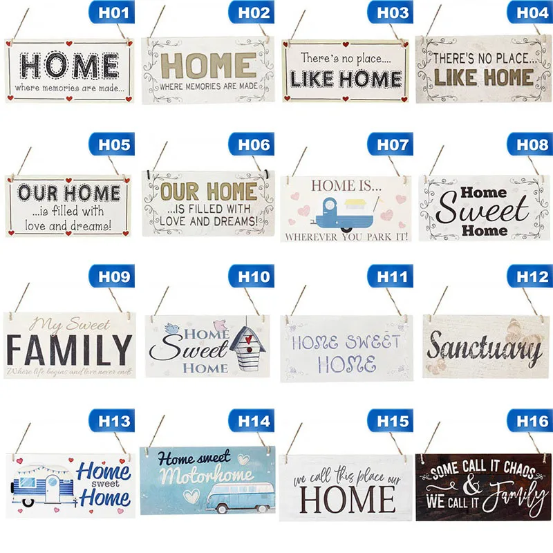 

20*10cm Family Home Wooden Hanging Signs Decor Wood Door Plaque Wall Decoration Sign Plaque Pendant For Home Living Room Door