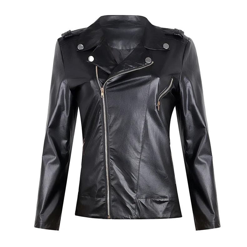 2019 осенние женские черные Тонкий Прохладный Женские Куртки из искусственной