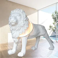 TT Lion Sculpture Floor Lamp Nordic Light Luxury Designer Creative Artistic Living Room Large Animal Ornaments