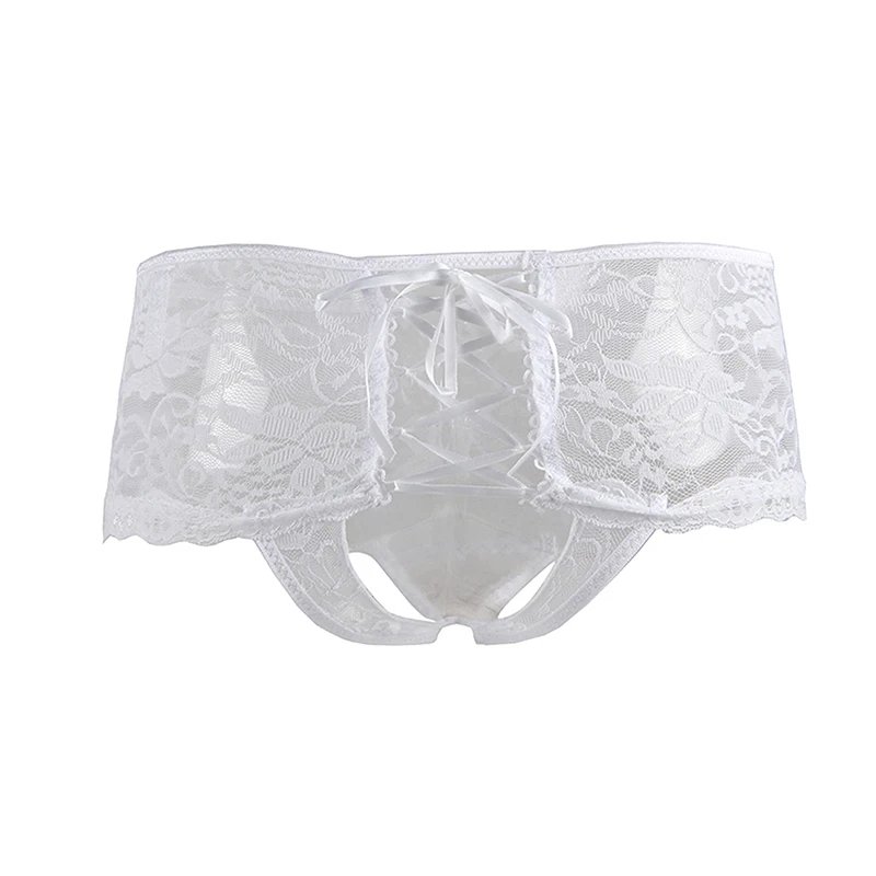 Женские кружевные трусики PW5011 с открытой промежностью цветочным кружевом