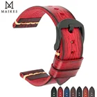 Ремешок ручной работы MAIKES для наручных часов, винтажный итальянский ремешок для наручных часов из растительного дубления для часов Panerai Omega Fossil Tudor