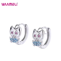 925 sterling silver new arrival purple blue zircon owl charm earrings korean fashion exquisite jewelry direct wholesale