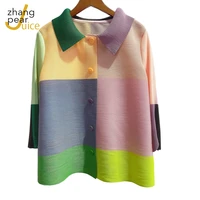 sexy multi color block blouse womens long sleeve ruched loose shirt streetwear female spring fall fashion new single breasted