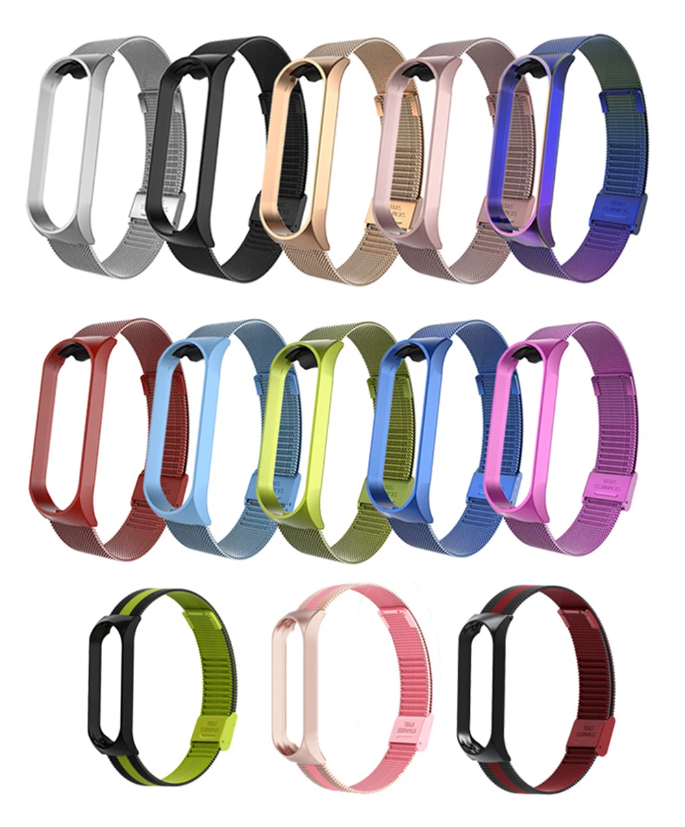 Rovtop, умный браслет на запястье, ремешок для Xiaomi mi, 3, 4, mi Band, 4, 3, металлический браслет, браслет из нержавеющей стали, Z2