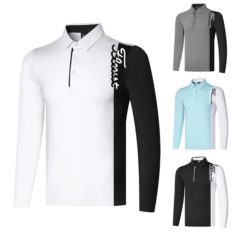 

2021 new golf clothing long sleeve t-shirt men's outdoor sports ventilation dry and sweat wicking moisture absorption golf wear