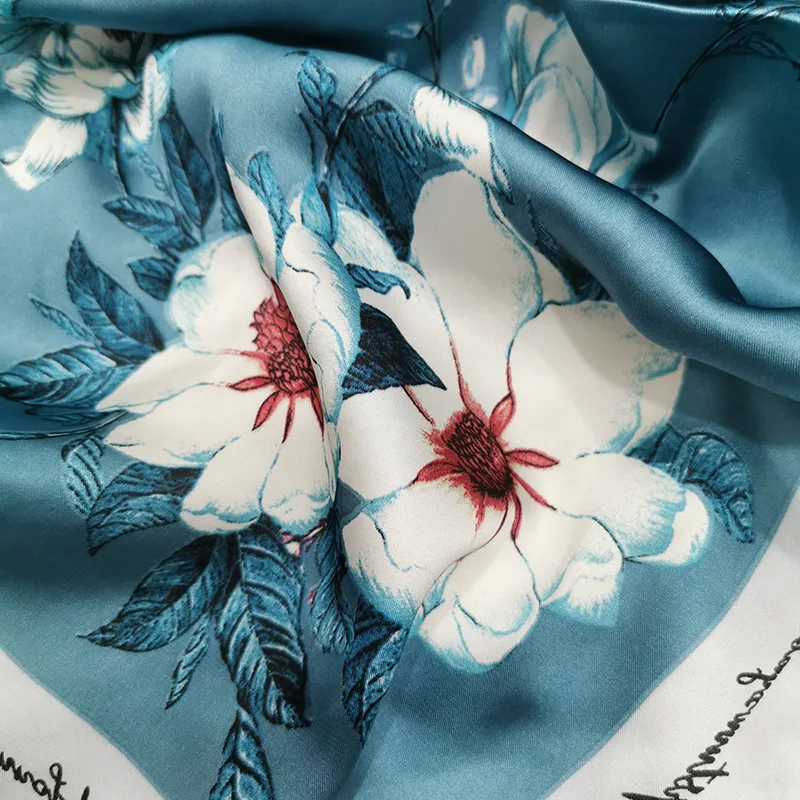 

Spring and Summer New Emulation Silk 70*70cm Printed Flower Scarves Women's Professional Deocrate Small Neck Muffle Towel
