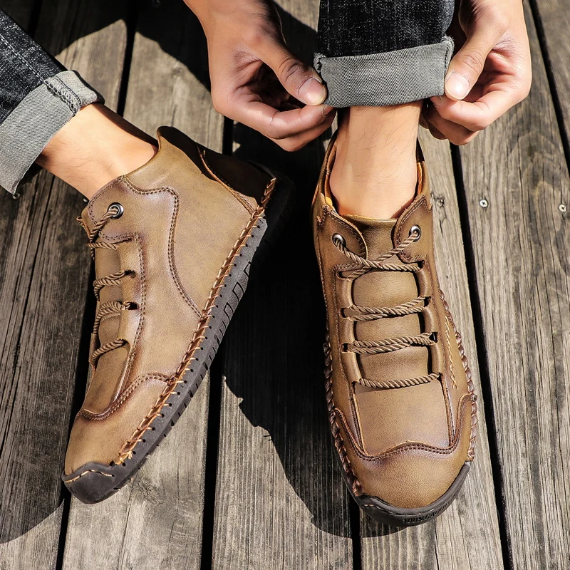 

Spring Men's Casual Shoes Comfortable Adult Handmade Leather Shoes Men Luxury Moccasins Zapatos Homme Loafers Men Driving Shoes