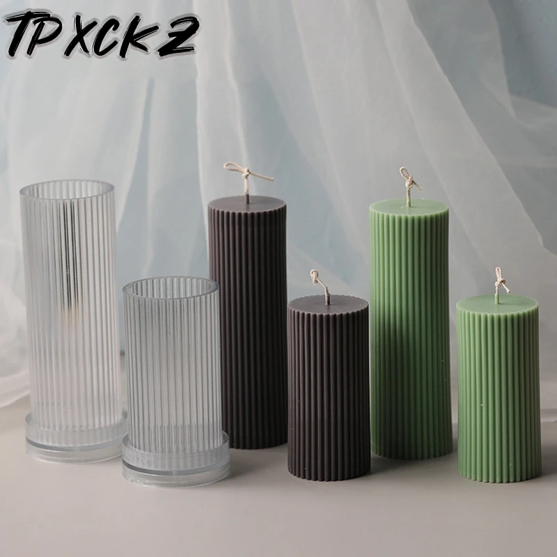 Новая цилиндрическая акриловая Форма в полоску для свечей форма сделай сам