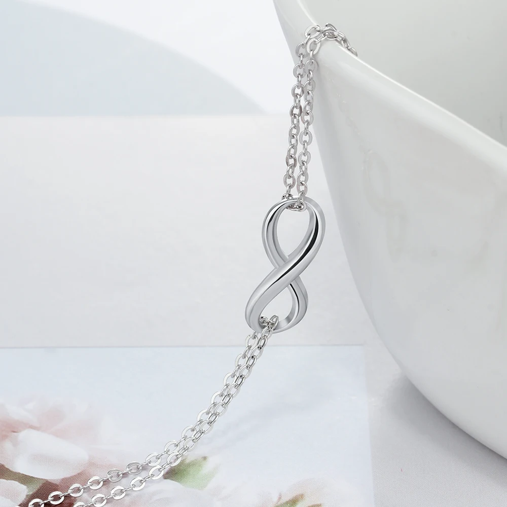 Рафинированное серебро 925 Браслеты Для Женщин Бесконечностые Модные Изящные и