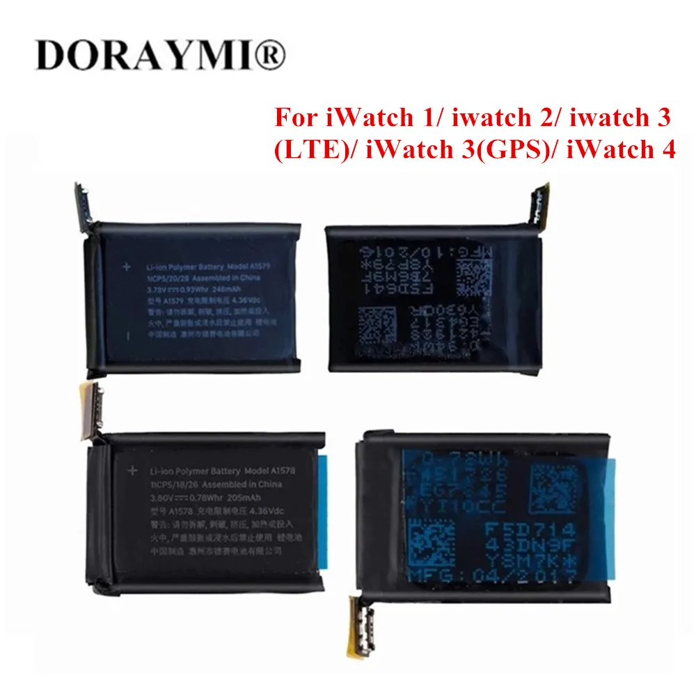 DORAYMI-batería para Apple iwatch serie 1, 2, 3, 4, GPS, LTE, 38mm, 42mm, 40mm, 44mm, A1578, A1579, A1760, A1761, A1848