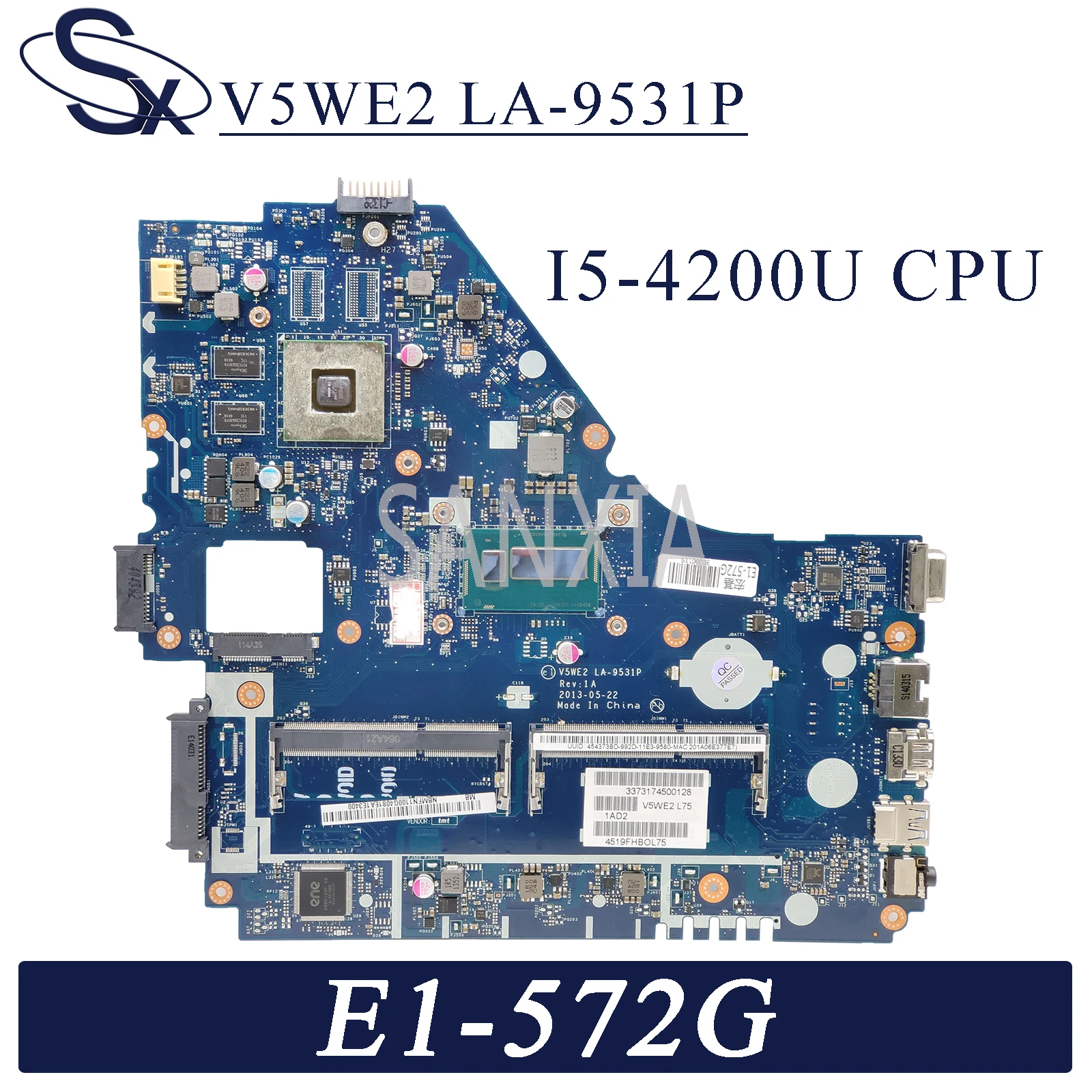 Billig KEFU LA-9531P Laptop Motherboard Für Acer E1-572G Original Mainboard I5-4200U Mit Video Karte