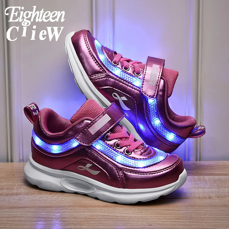 

Size 25-37 Children's Shoes with Light Up Shoes Kids Illuminated Sneakers Fashion Children Casual Shoes Chaussure Lumineuse