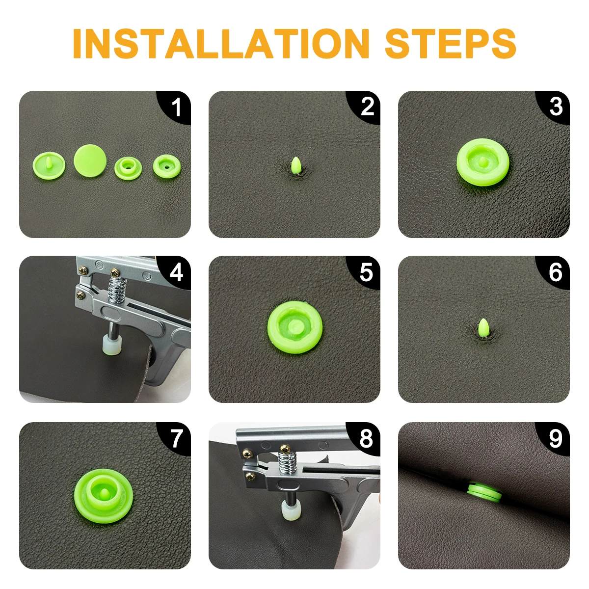 

BESTNULE 600 Snap Buttons Set, 18 Colors T3 T5 T8 Plastic Buttons for Sewing and Crafting, with 2 Tweezers and 1 Wiping Cloth