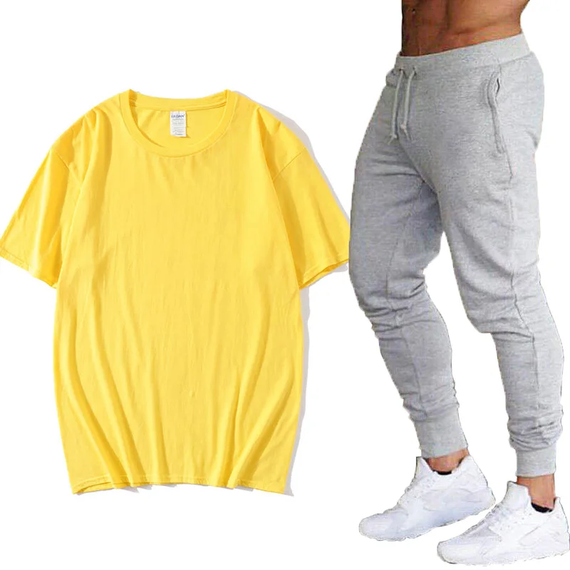 Новинка 2020 летний костюм с футболкой коротким рукавом мужская повседневная