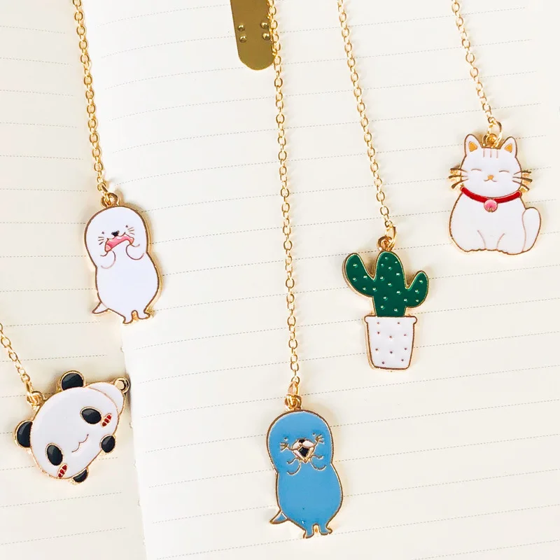 Новинка панда кактус лютра Выдра кот металлическая подвеска страница-закладка