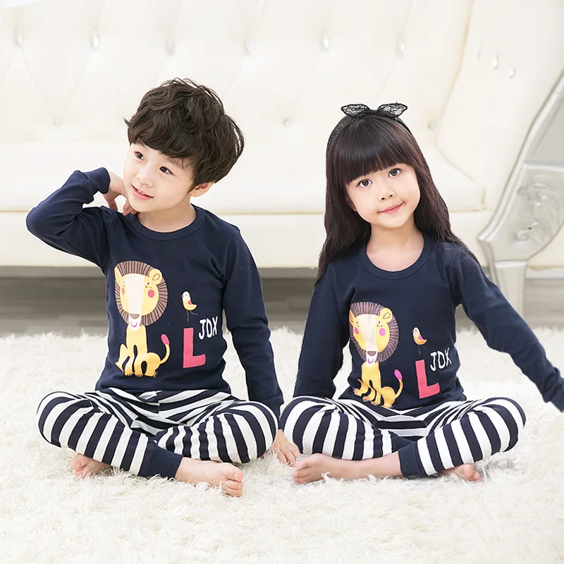 Зимняя детская Рождественская Пижама с героями мультфильмов из 2 предметов ночная рубашка хлопковые пижамы